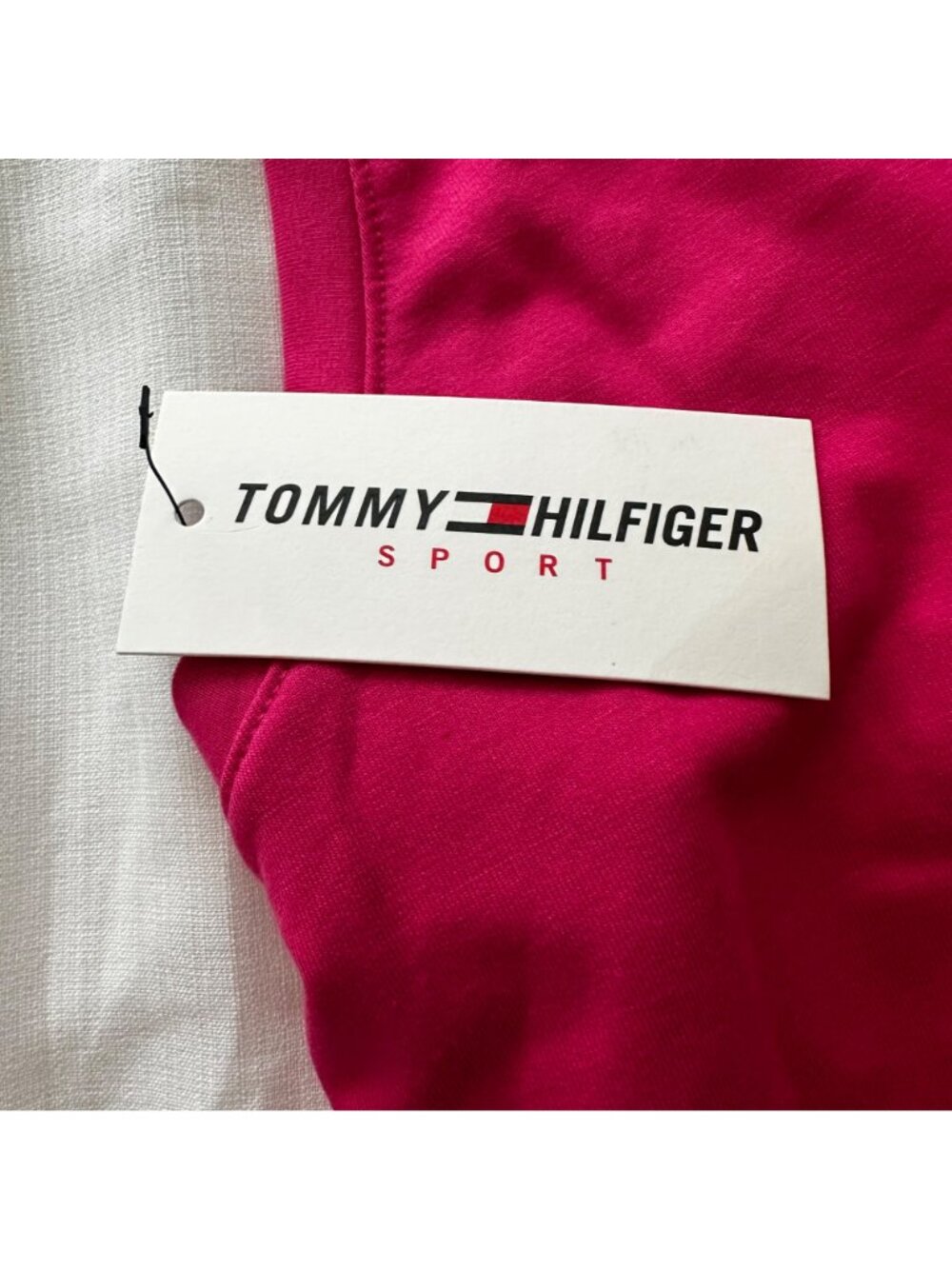 Tommy Hilfiger Sport Stripe Tank Dress Elasticized Waist Pink/White Large Beach - Picture 5 of 10